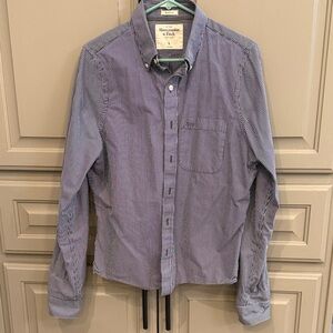 Abercrombie & Fitch Navy Striped Casual Shirt
